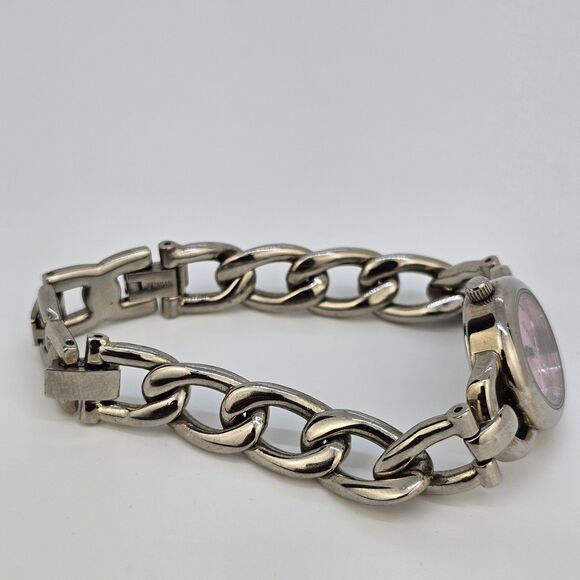 Tommy Hilfiger Women's Watch 22MM Pink Dial Chain Bracelet Band 7" New Battery - Picture 9 of 10